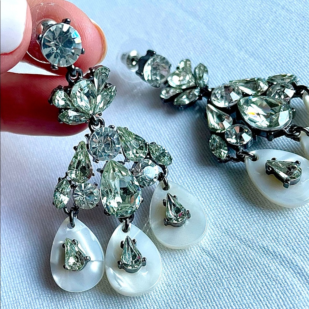 Multi tiered crystal drop earrings